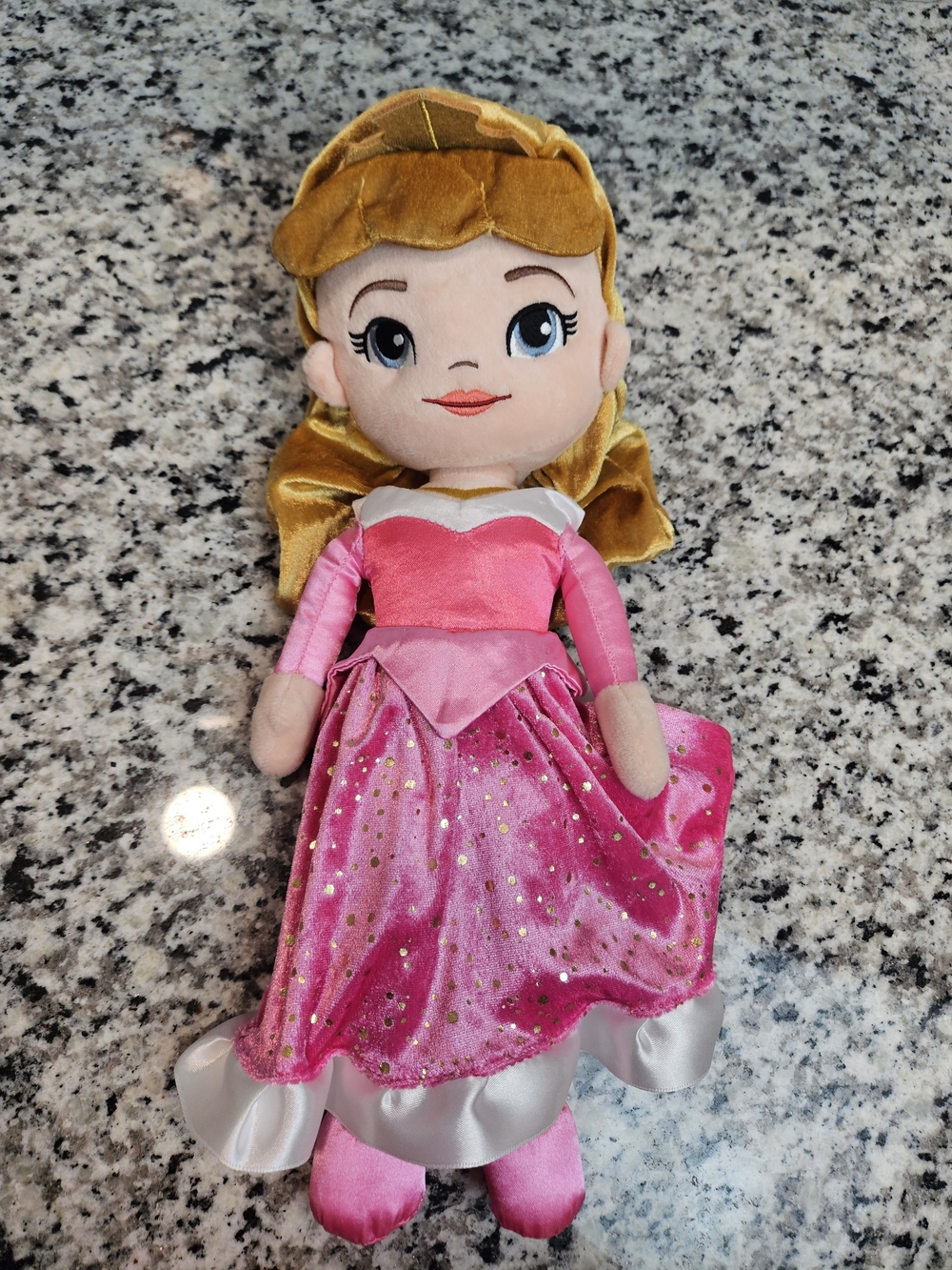 Disney Aurora Sleeping Beauty Pink Princess Plush Doll with Golden Hair